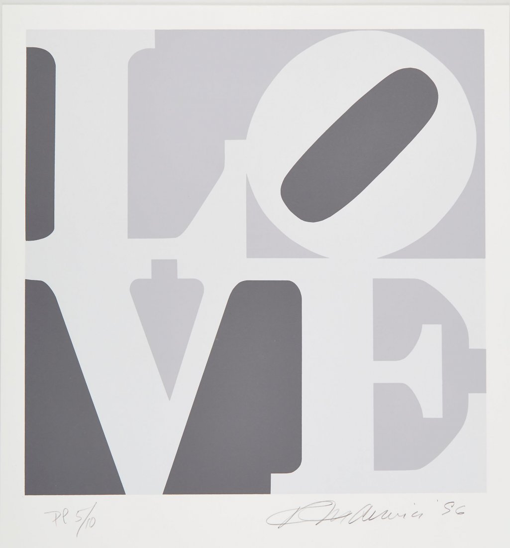 Robert Indiana (b.1928) - Love: screenprint in colours, 1996, signed and dated in pencil, inscribed PP 5/6, an artist's proof aside from the edition of 200, as included in the book of love, on wove paper, with full margins, 455 x 45