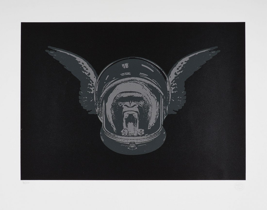 Nick Walker (b.1969) - Apish Angel: screenprint in colours, 2007, signed in pencil, numbered 96/150, published by The Black Rat Press, London, on Somerset wove paper, with full margins, sheet 625 x 790 mm (24 5/8 x 31 1/8 in) This work