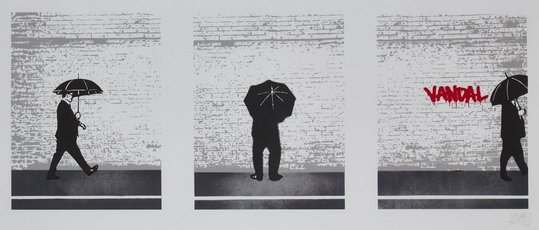 Nick Walker (b.1969) - The Vandal - Triptych: screenprint in colours, 2007, signed in pencil, numbered 38/300, on wove paper, with full margins, 340 x 900 mm (13 3/8 x 35 1/2 in) IMPORTANT: This lot is sold subject to Artists Resale Rights, detai