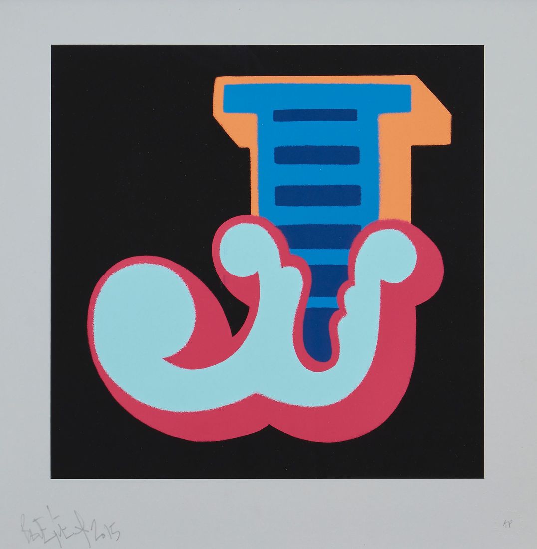 Ben Eine (b.1970) - J - Orange (1 of 1)
