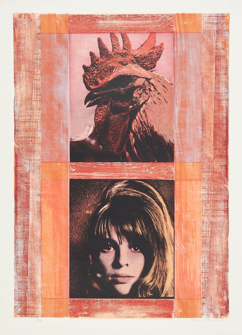 Michael Rothenstein (1908-1993) - Untitled: woodcut with screenprint in colours, signed in pencil, numbered 6/50, on wove paper, with full margins, together with one c-print by Thomas Ruff, 2002, signed in black pen, on smooth wove paper, with