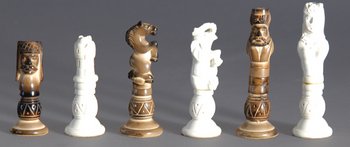 A TURKISH MEERSHAUM FIGURAL CHESS SET, 20th c