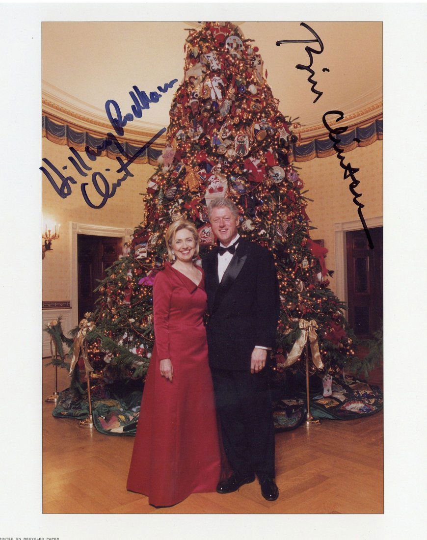 Clinton, Bill & Hillary signed photo - Colour (1 of 1)