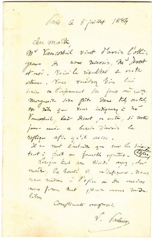 Pasteur, Louis - Autograph letter signed in French to (1 of 1)
