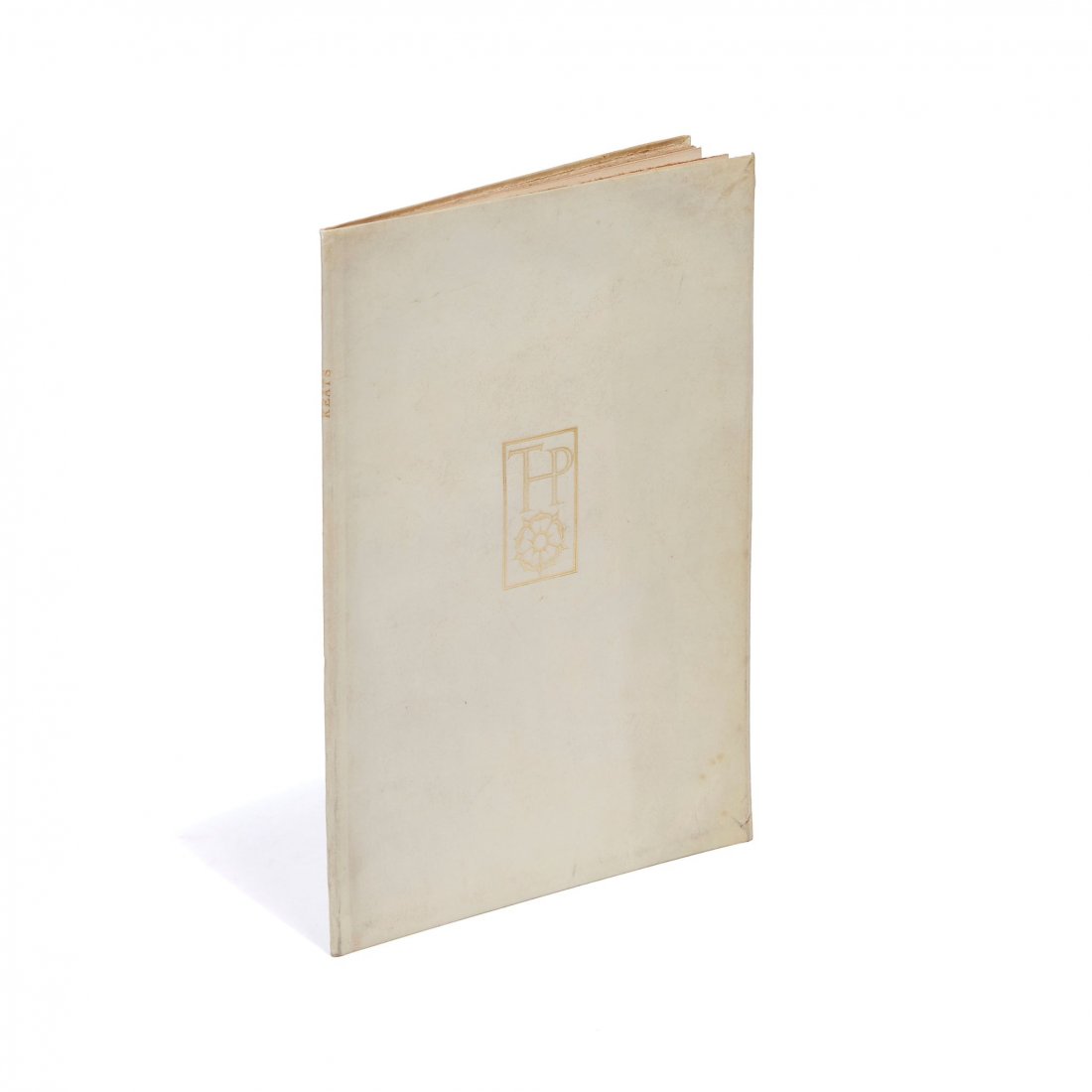 Halcyon Press.- Keats (John) - Odes,: one of 125 copies on Van Gelder handmade paper, printed in red, blue and black in Lutetia, title and initials by Jan van Krimpen, presentation inscription to John Buckland-Wright on font free endpaper