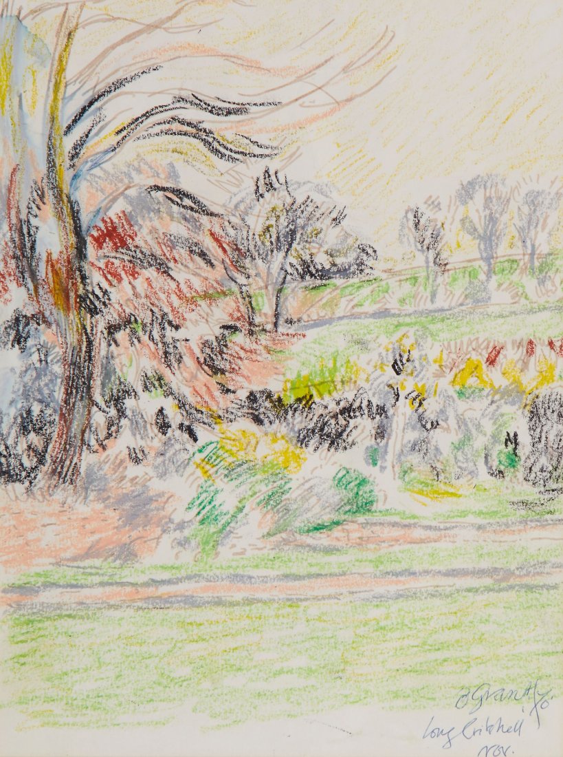 Grant (Duncan) - The Garden at Long Crichel,: wax crayon and felt tip pen, 320 x 240mm., signed and dated, and inscribed 'Long Crichel', in blue ink, lower right, framed and glazed, 1970. Provenance: the estate of Eardley Knollys (1902-1991), art