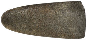 A Neolithic Stone Axe Head (c.3000 B.C): Neolithic Stone Axe Head (c.3000 B.C), 170 x 75mm, 30mm thick of polished granite, tapering to sharpened cutting edge of 70mm. Superb condition, few minor blade chips from use, RARE.(1)