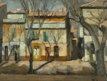 Marcel Dyf (1899-1985) abords de l'atelier de dyf: Marcel Dyf (1899-1985) abords de l'atelier de dyf en arlessigned and dated 29 oil on board 27 by 35cm., 10? by 13?in. ***The authenticity of this work has been confirmed by Madame Claudi