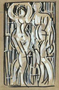 Harold Ambellan (b. 1912) simplicité: Harold Ambellan (b. 1912) simplicitésigned gouache, watercolour and black crayon on paper 45.5 by 30cm., 18 by 11?in. ***Executed in June 1990.. IMPO