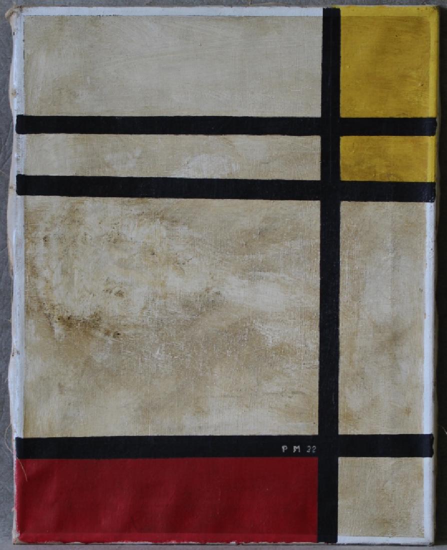 Piet Mondrian Red & Yellow w/ Gallery Tags: Piet Mondrian arguably one of the world's most famous artist and known for his paintings in this cubist style with black lines " trolley lines" with offset colors in a balance. There is no proof to kn