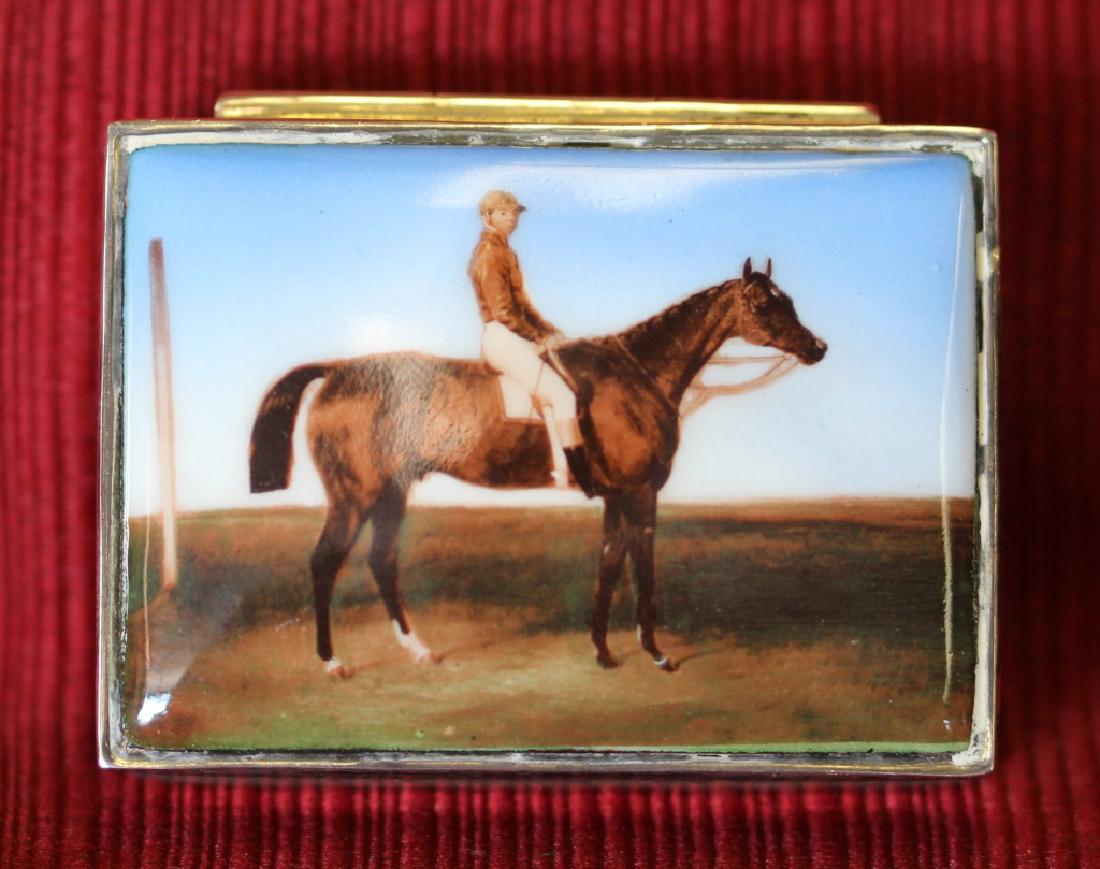 Sterling Silver English Race Horse & Jockey Pill Box (1 of 9)