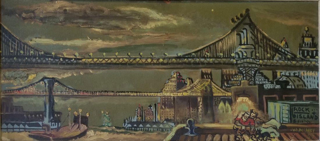 1957 Joseph Delaney New York Cityscape O/B (1 of 10)