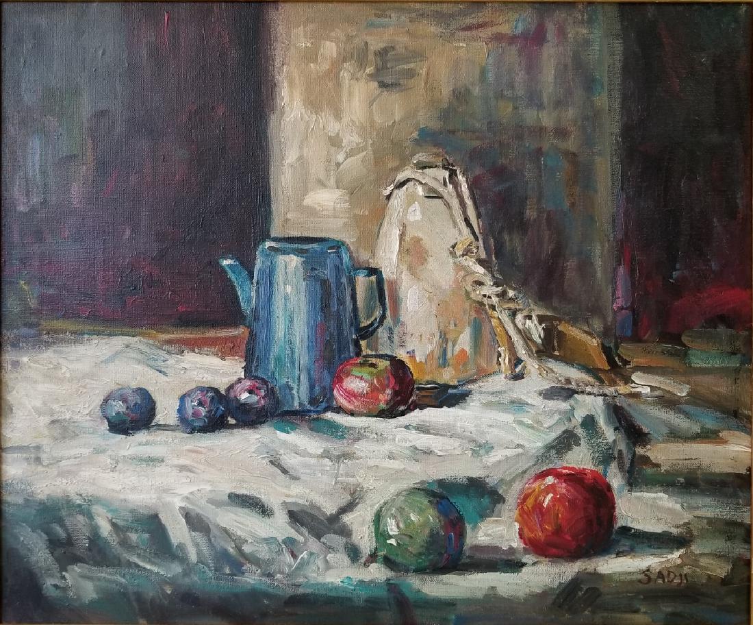 1971 Sha Qi (Sadji) Still Life with Fruit O/C (1 of 13)