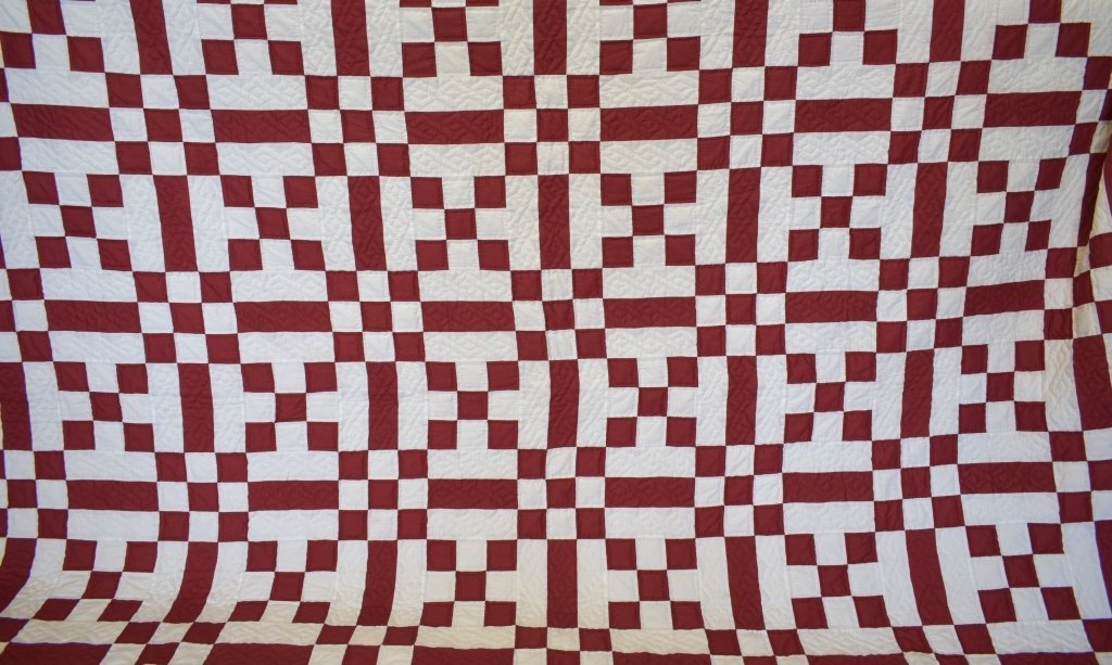 1980's Hand Sewn Block Pattern Quilt (1 of 5)
