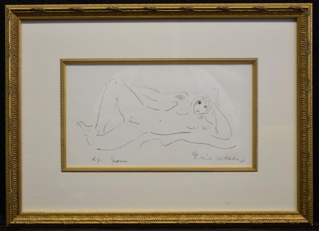 Emil Weddige Artist Proof Stone Litho titled Jean: This lot features an original Artist's Proof stone lithograph titled, "Jean" by Emil Weddige (Canadian-American 1907 - 2001). Signed "Emil Weddige" and titled lower registers in pencil. Excellent cond