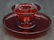 Steuben Ruby Red Glass Cup and Saucer Set - 3