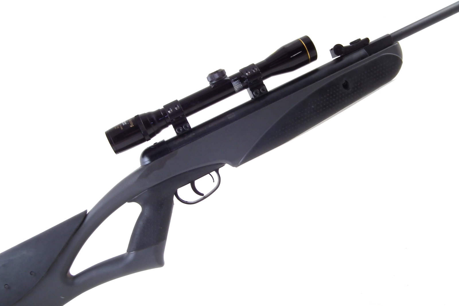Remington Genesis .22 air rifle with gun slip: Remington Genesis .22 air rifle, with black synthetic stock, Nikko Stirling 4 x 32 scope and gun slip, serial number N06DJ0129, 108cm overall length No licence required to buy this item, purchaser mus