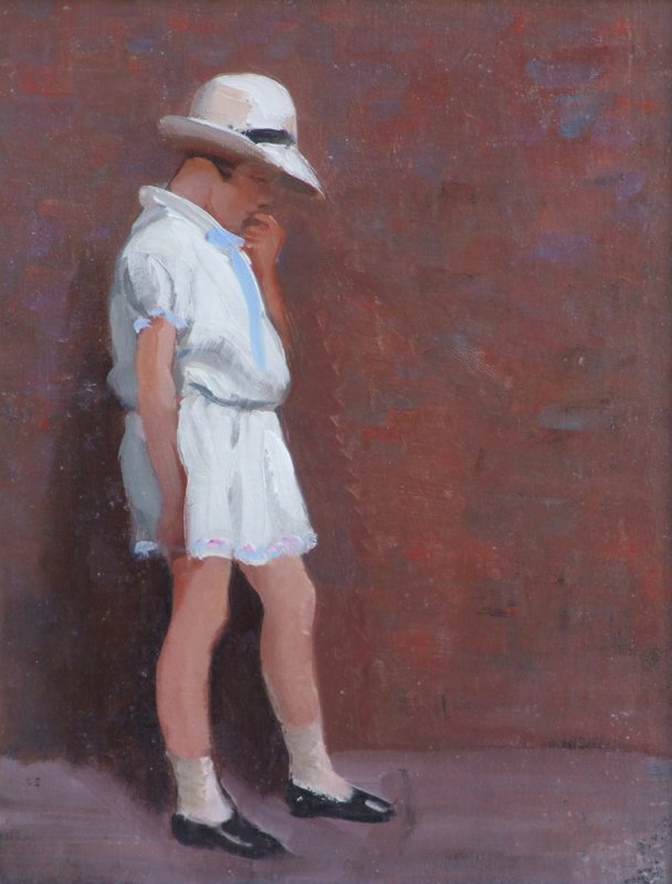 Harry John Pearson, Contemplation, oil.: Harry John Pearson (1872-1933), Contemplation, oil on board, 28.5 x 21cm.; 11.25 x 8.25in.