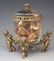 Modern glass and brass pot pourri vase and cover