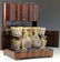 Amboyna wood table top liqueur cabinet, late 19th