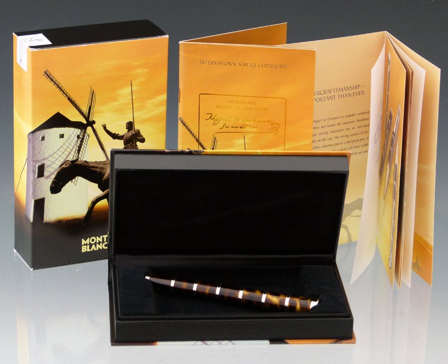 Montblanc limited edition Miguel de Cervantes fountain: Montblanc limited edition Miguel de Cervantes fountain pen, boxed, issued 2005, 18K gold 4810 nib.