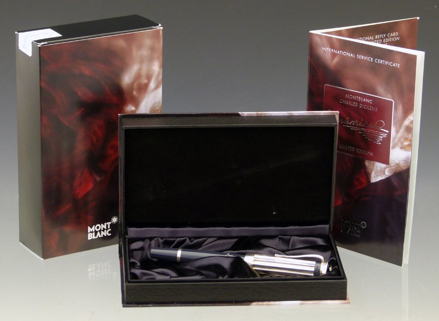 Montblanc limited edition Charles Dickens fountain pen,: Montblanc limited edition Charles Dickens fountain pen, boxed, issued 2001, 18K gold 4810 nib.
