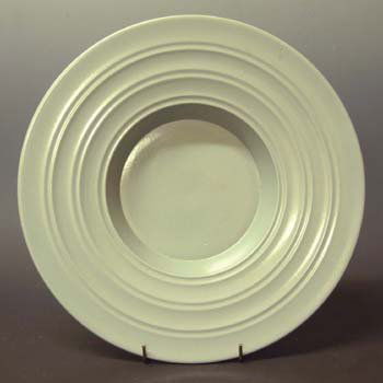 Keith Murray bowl 3812: Keith Murray design Wedgwood bowl circa 1930 shape number 3812 decorated with an overall grey glaze, impressed and printed marks and signature to base, 35cm diameter.