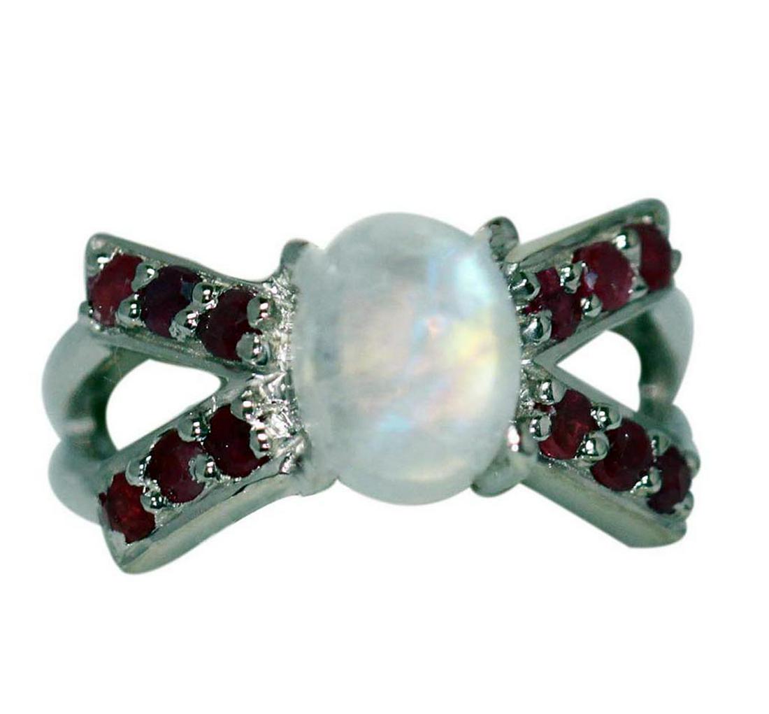 3.60 CTW RAINBOW AND RUBY RING .925 STERLING SILVER: 3.60 CTW RAINBOW AND RUBY RING .925 STERLING SILVER -- 2.69 CTW RAINBOW AND 0.91 CTW RUBY RING .925 STERLING SILVER #21ST47916
