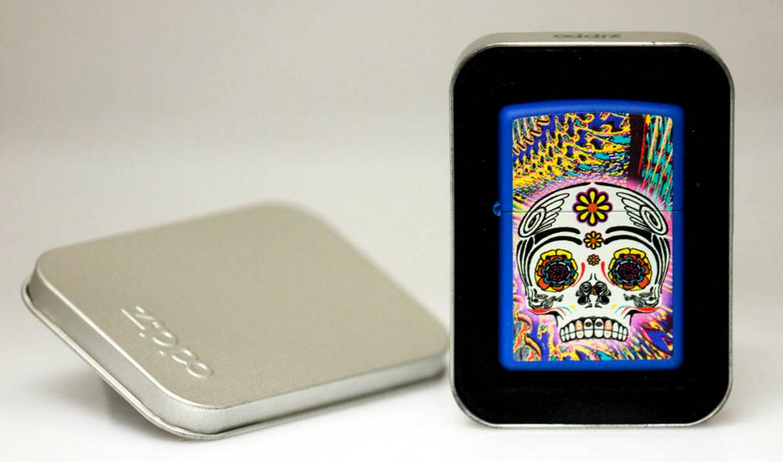 COLLECTIBLE ZIPPO LIGHTER DAY OF THE DEAD MADE IN USA: COLLECTIBLE ZIPPO LIGHTER DAY OF THE DEAD MADE IN USA -- COLLECTIBLE ZIPPO LIGHTER DAY OF THE DEAD MADE IN U.S.A NO LONGER AVAILABLE HIGHLY COLLECTIBLE #21ST15949