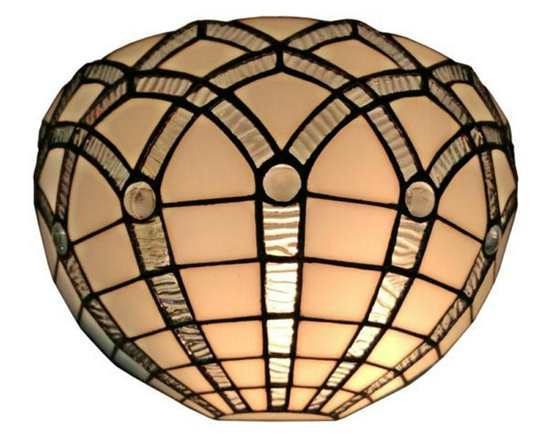AMORA LIGHTING TIFFANY STYLE WHITE WALL SCONCE LAMP 12: AMORA LIGHTING TIFFANY STYLE WHITE WALL SCONCE LAMP 12 IN WIDE -- Marvel each time you turn on the light at the intricate design which features 1 light and a Hardwired switch.Put this light on your wa