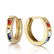 1.3 CTW 14K Solid Gold Hoop Earrings Multicolor Sapphir