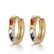 1.3 CTW 14K Solid Gold Hoop Earrings Multicolor Sapphir - 2