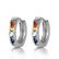 1.3 Carat 14K Solid White Gold Hoop Earrings Multicolor - 2