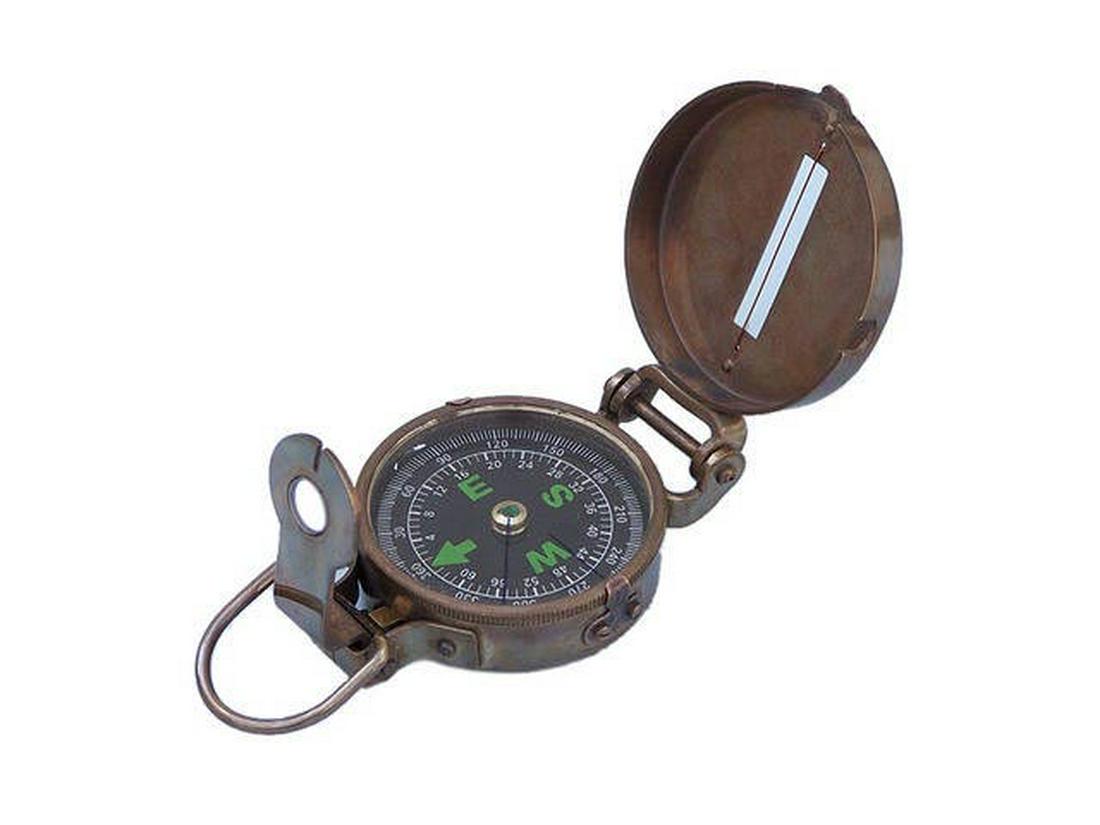 Antique Brass Military Compass 4in.: Antique Brass Military Compass 4in. -- Antique Brass Military Compass 4in. #21ST14041