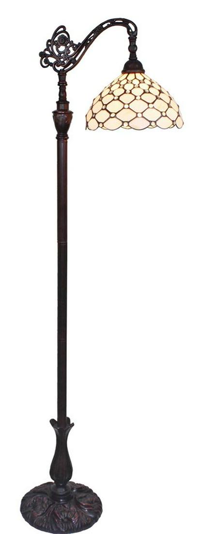 LIGHTING TIFFANY STYLE 62-INCH JEWELED READING FLOOR LA: LIGHTING TIFFANY STYLE 62-INCH JEWELED READING FLOOR LAMP -- This Tiffany Style lamp is handcrafted using the same techniques that were developed by Louis Comfort Tiffany in the early 1900s. This beau