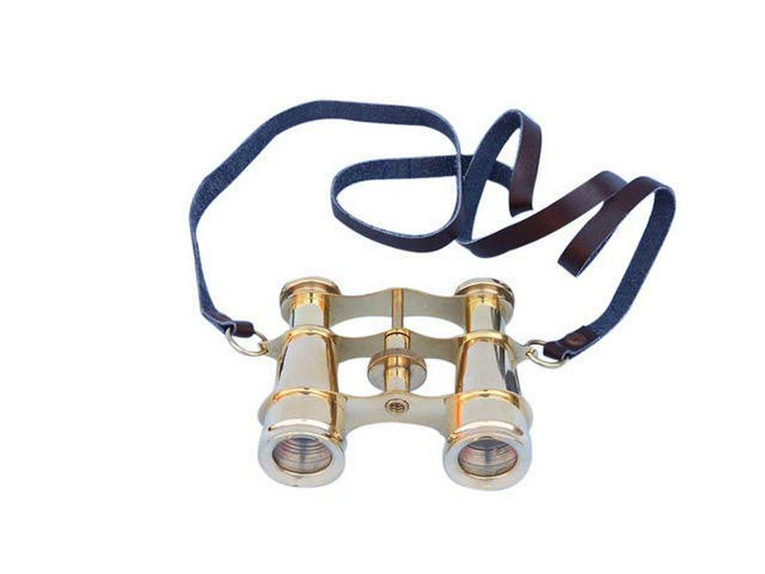 Scouts Solid Brass Binoculars 4in.: Scouts Solid Brass Binoculars 4in. -- The Hampton Nautical small and powerful 4? solid brass binoculars are a pocket sized nautical treasure. These binoculars have in-line prisms for improved field of