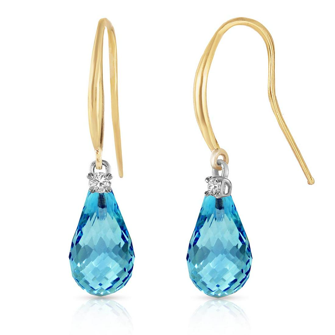 4.6 Carat 14K Solid Gold Joya Blue Topaz Diamond Earrin: 4.6 Carat 14K Solid Gold Joya Blue Topaz Diamond Earrings -- Blue Topaz / Diamond; Metal Color:Yellow Gold; Condition: New With Tags; TWC: 4.6 ;Metal: 14 K. Solid Yellow Gold ;Stone: Natural; Width: 0