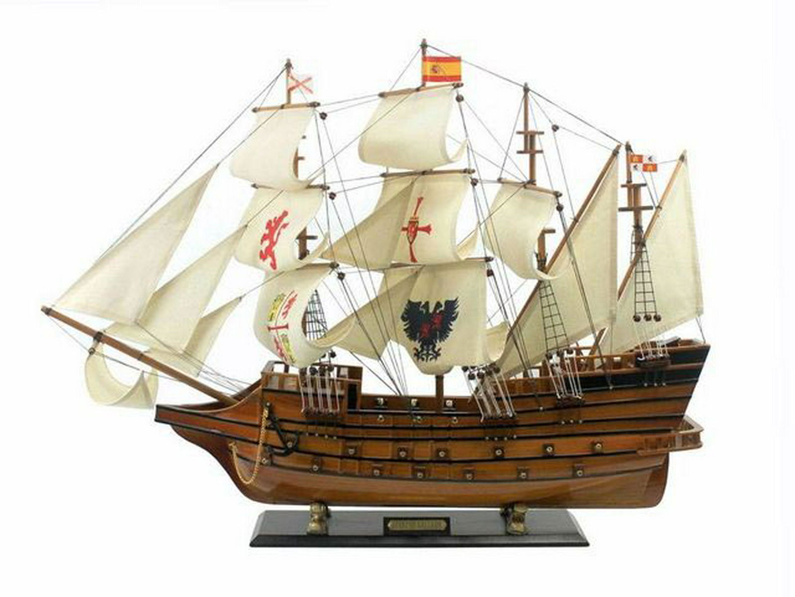 Wooden Spanish Galleon Tall Model Ship Limited 34in.: Wooden Spanish Galleon Tall Model Ship Limited 34in. -- These fine tall ship models of the?Spanish Galleon are historically accurate scale model replicas perfectly sized for any small shelf desk or ma