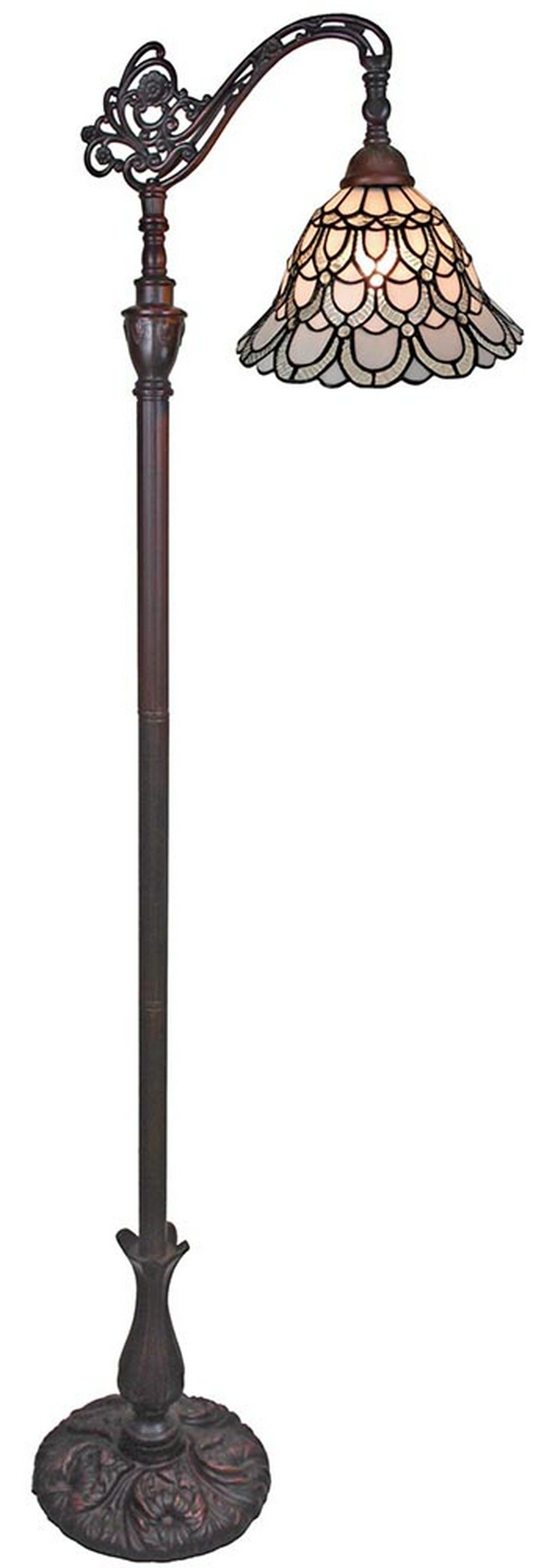 LIGHTING TIFFANY STYLE FLOOR LAMP 62 IN ADJUSTABLE SHAD: LIGHTING TIFFANY STYLE FLOOR LAMP 62 IN ADJUSTABLE SHADE -- This Tiffany Style lamp is handcrafted using the same techniques that were developed by Louis Comfort Tiffany in the early 1900s.This beauti