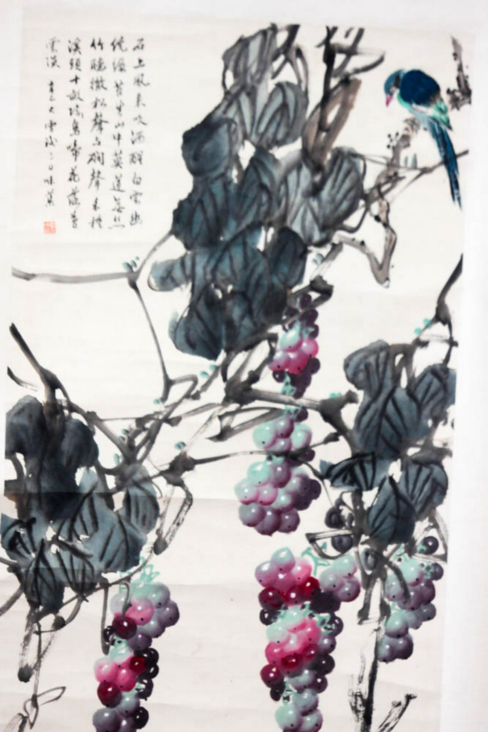 CHINESE ORIGINAL SCROLL PAINTING BIRD BY ARTIST GUO WEI: CHINESE ORIGINAL SCROLL PAINTING BIRD BY ARTIST GUO WEI -- CHINESE ORIGINAL SCROLL PAINTING BIRD BY ARTIST GUO WEIQU #21ST42240