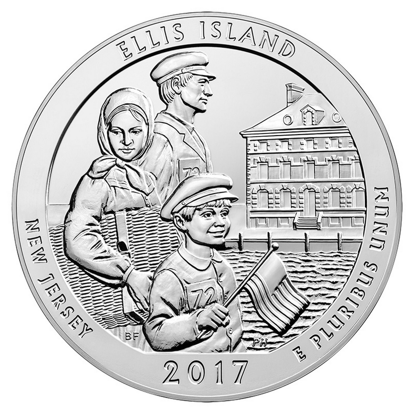 2017 Silver 5oz. Ellis Island ATB: 2017 Silver 5oz. Ellis Island ATB -- 2017 Silver 5oz. Ellis Island ATB #21ST81398