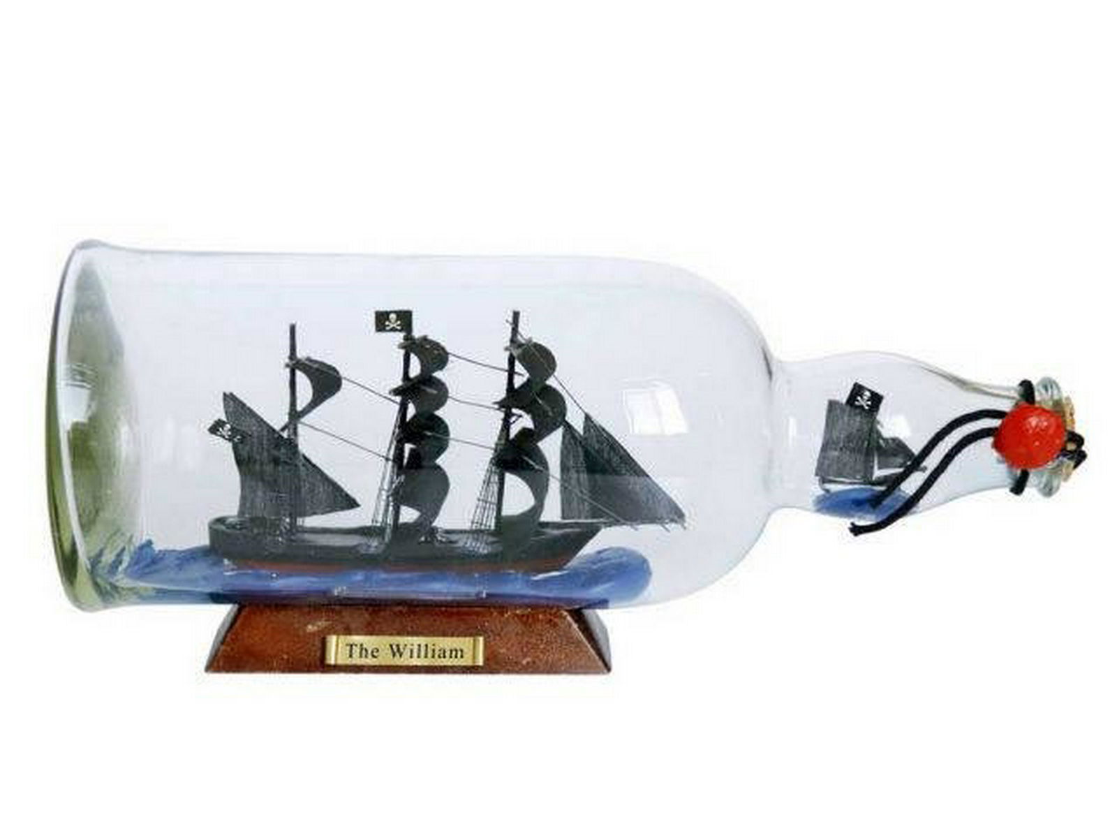 Calico Jacks The William Model Ship in a Glass Bottle 1: Calico Jacks The William Model Ship in a Glass Bottle 11in. -- Set sail and take on the high seas with this beautiful replica of Captain Calico Jacks?The William?pirate ship. This item will shine in a