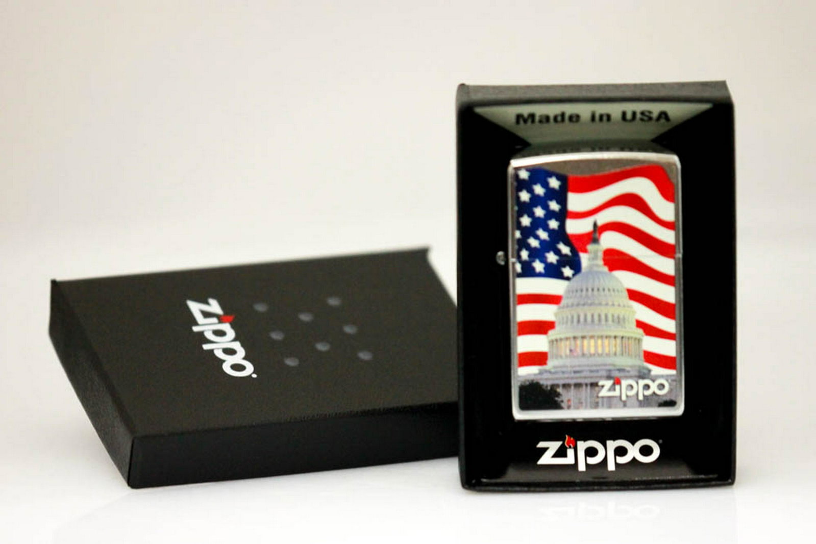 GENUINE ZIPPO LIGHTER US CAPITOL: GENUINE ZIPPO LIGHTER US CAPITOL -- GENUINE ZIPPO LIGHTER US CAPITOL MIDE IN USA PART OF THE AMERICAN PRIDE SERIES #21ST25810
