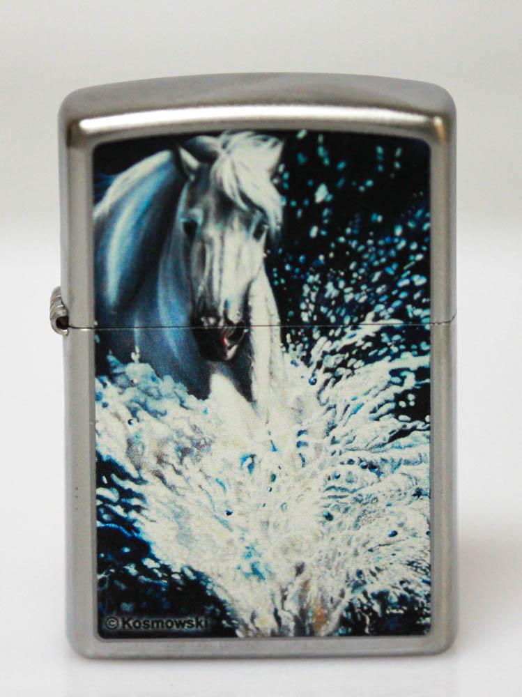 WHITE HORSE IN WATER GENUINE ZIPPO LIGHTER MADE IN U.S.: WHITE HORSE IN WATER GENUINE ZIPPO LIGHTER MADE IN U.S. -- WHITE HORSE IN WATER GENUINE ZIPPO LIGHTER MADE IN U.S.A #21ST90513