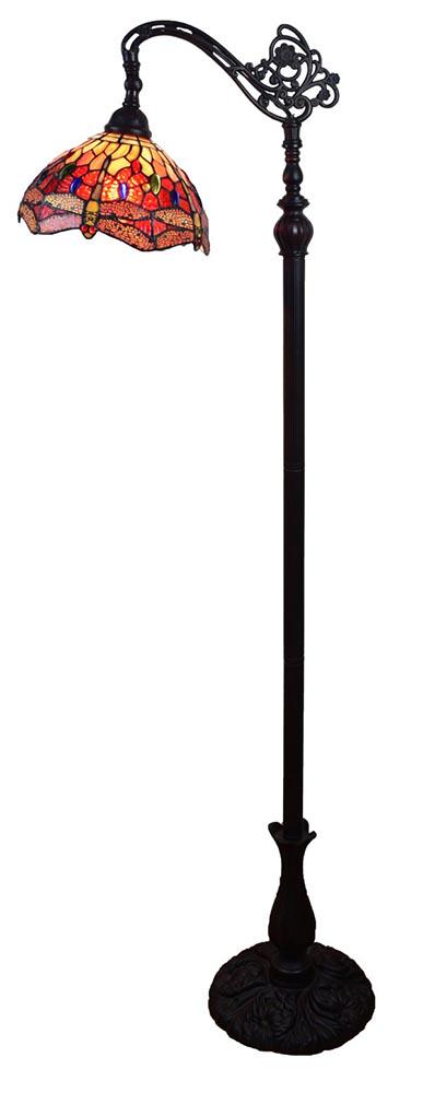 LIGHTING TIFFANY STYLE DRAGONFLY READING FLOOR LAMP 62: LIGHTING TIFFANY STYLE DRAGONFLY READING FLOOR LAMP 62 IN -- This Tiffany Style lamp is handcrafted using the same techniques that were developed by Louis Comfort Tiffany in the early 1900s this beaut