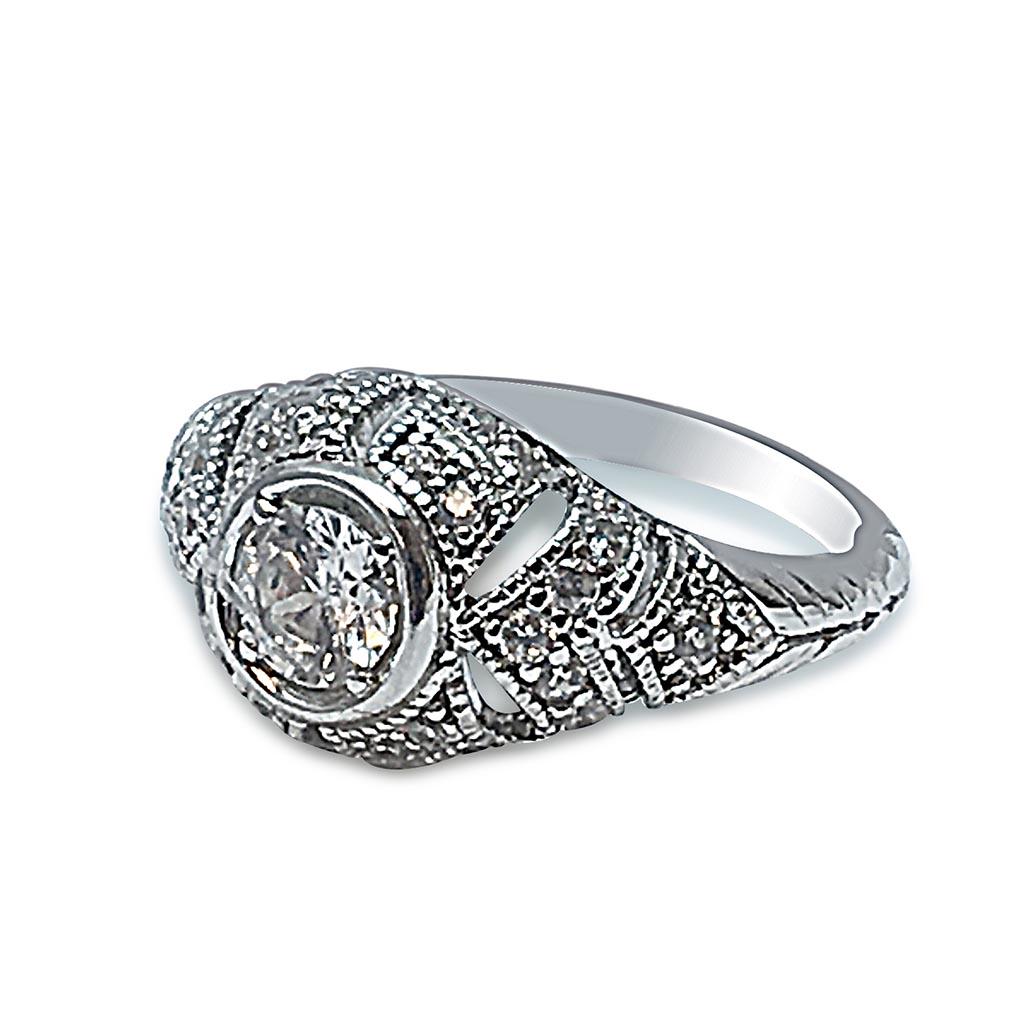 .95 CTW DIAMOND RING IN 14K WHITE GOLD G-H/SI1-SI2 CENT: .95 CTW DIAMOND RING IN 14K WHITE GOLD G-H/SI1-SI2 CENTER STONE .60 CTW -- .95 CTW DIAMOND RING IN 14K WHITE GOLD G-H/SI1-SI2 CENTER STONE .60 CTW #21ST19271