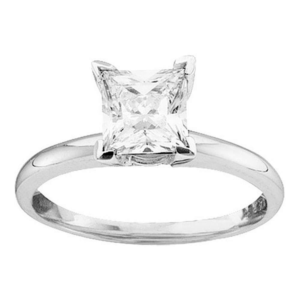14k White Gold Princess Diamond Princess Bridal Wedding: 14k White Gold Princess Diamond Princess Bridal Wedding Engagement Ring 1/2 Ctw -- Natural Lab-Created:Natural; Clarity:I2; Diamond Color:H-I; Main Stone:Diamond; Main Stone Color:White; Main Stone Sh