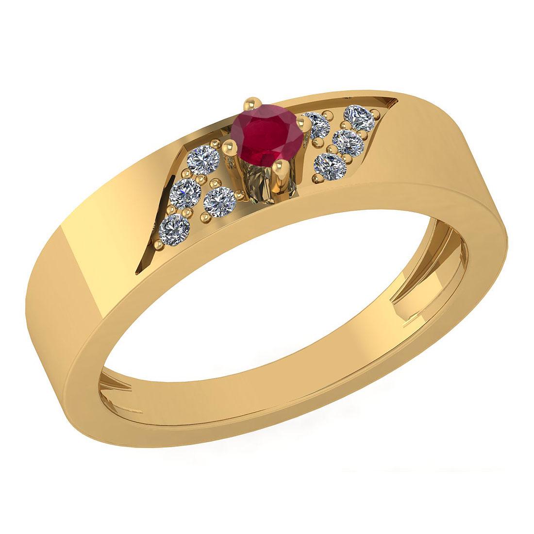Certified 0.19 Ctw Ruby And Diamond 18K Yellow Gold Hal: Certified 0.19 Ctw Ruby And Diamond 18K Yellow Gold Halo Ring -- Centre Stone Weight ; 0.10 Ctw (1 Pcs Round) Centre Stone Color: Ruby Center Stone Setting ; Prong Side Stone (8 Pcs Round Cut Diamond)