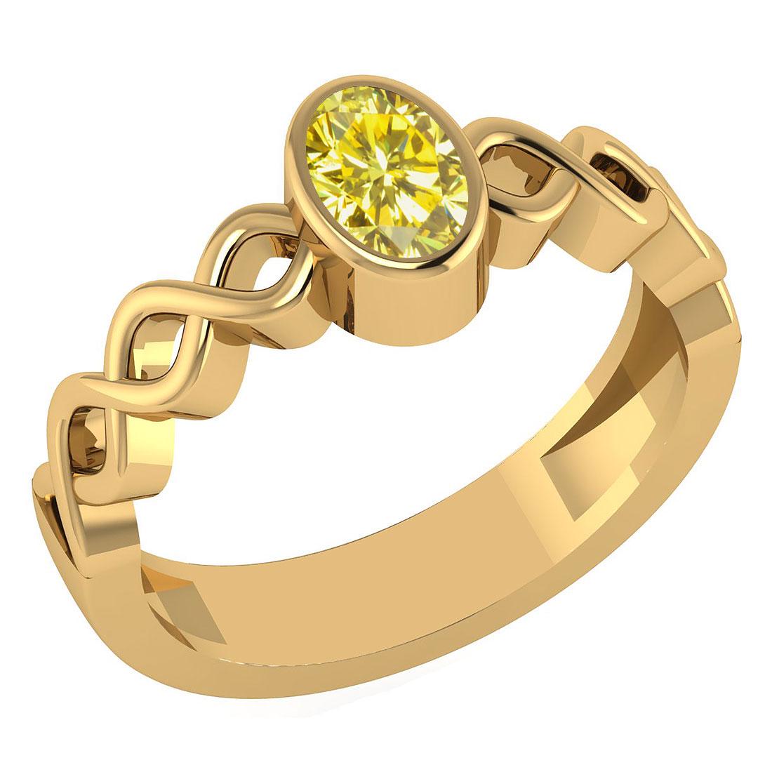 Certified 0.50 Ctw Treated Fancy Yellow Diamond 14K Yel: Certified 0.50 Ctw Treated Fancy Yellow Diamond 14K Yellow Gold Ring -- Centre Stone Weight ; .50 Ctw (1 Pcs Oval) Stone Color: Treated Fancy Yellow Diamond In Hands polishing Stone Clarity : SI1/SI2 