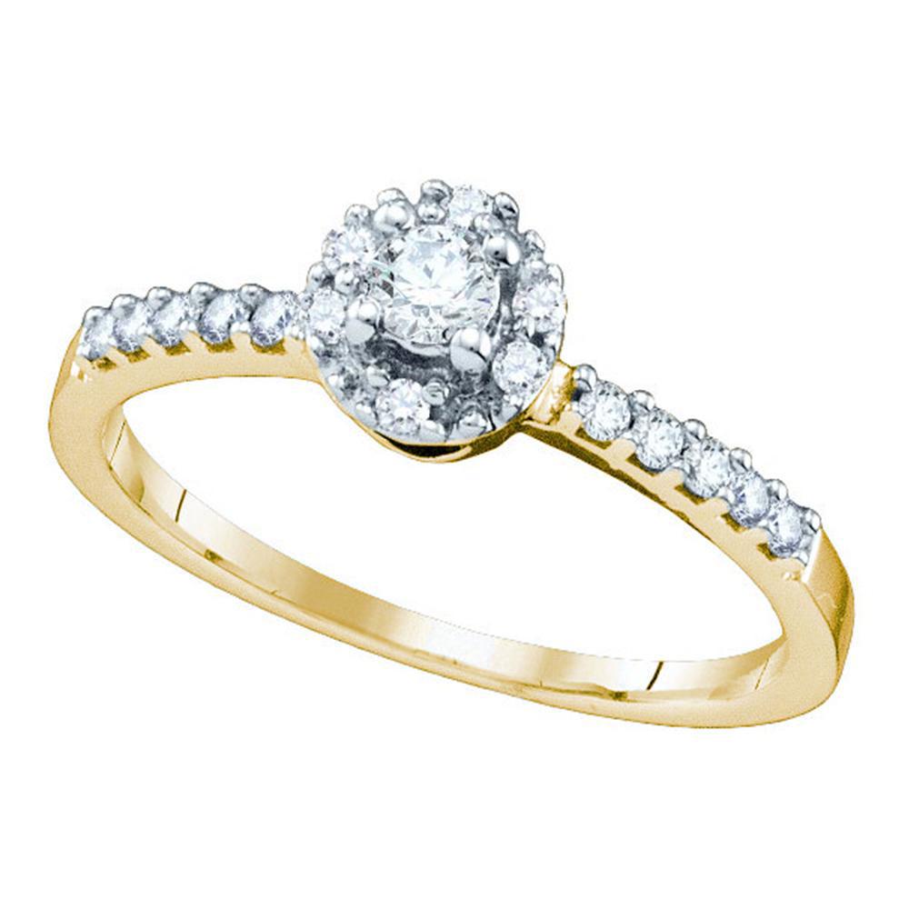 10k Yellow Gold Round Diamond Solitaire Bridal Wedding: 10k Yellow Gold Round Diamond Solitaire Bridal Wedding Engagement Ring 1/4 Ctw -- Natural Lab-Created:Natural; Clarity:I3; Center Stone Weight:0.10; Diamond Color:H-I; Main Stone:Diamond; Main Stone C